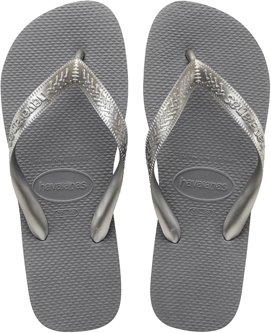 Havaianas TOP METALLIC Zehensandalen Damen Grau - 39/40 - Zehensandalen