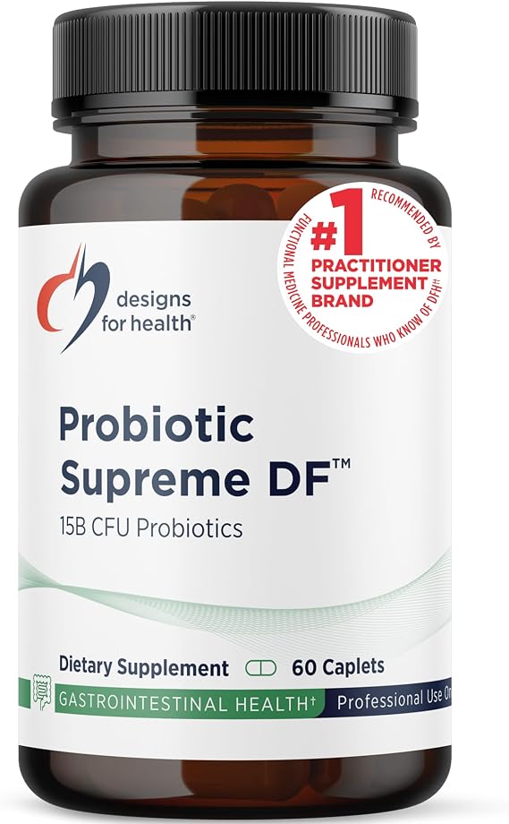 Designs for Health Probiotic Supreme DF, Immune Support, 60 Caplets | Proprietary Probiotic Blend, Immune Support Supplement for Adults, Dairy-Free