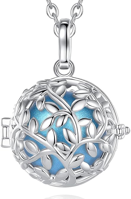 AEONSLOVE Harmony Ball Necklace Tree of Life Angel Chime Caller Necklace, Balls 18MM Llamador De Angeles Bola Necklace Pregnancy Gifts - 30 & 45 Chains