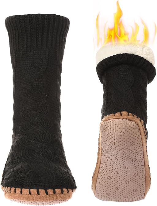 Caudblor Slipper Socks for Women With Sole Non Skid Grippers Bottom