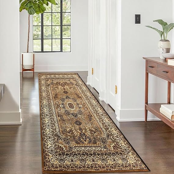 Fit Even Marrakesh Runner Rug – Large Washable Non-Slip Carpet for Living Room, Bedroom, Lounge, Dining, Kitchen, Modern Indoor Long Floor Rug (Beige - 207, 80x150 cm)