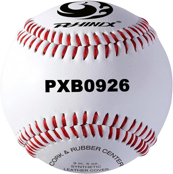 PHINIX Synthetic Leather Baseballs Composite Cork Core for Practice Recreation Use