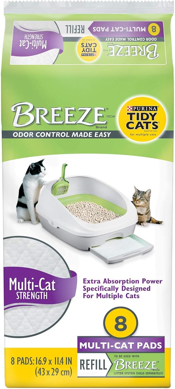 Purina Tidy Cats Cat Litter Breeze Pads Refill Pack Multi Cat Litter Pads - 8 ct. Bag