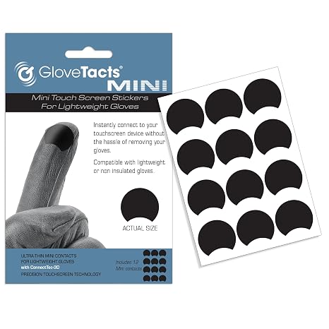 Mini Ultra Thin Conductive Touch Screen Stickers for Lightweight Gloves.