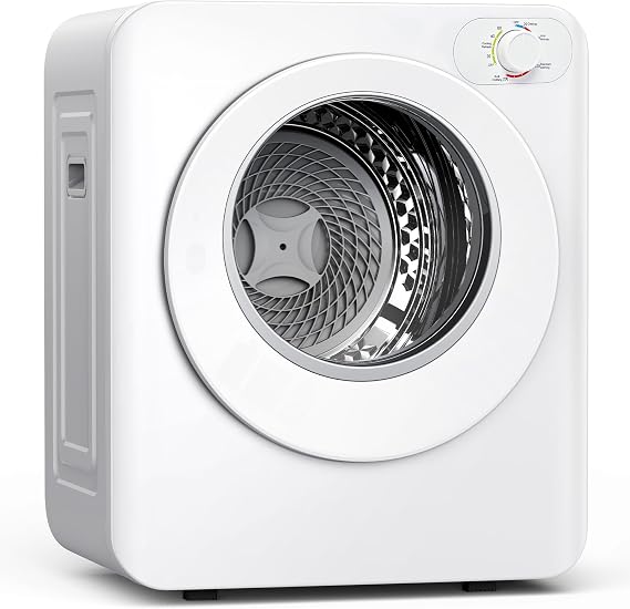 Euhomy Portable Clothes Dryer, 1.5 Cu.Ft. Portable Dryer, 850W Drying Machine with Front-Loading Stainless Steel Drum, 5 Functions, Suitable for Apartments, Dorms, RVs, Small Spaces | Stainless Steel Drum, 5 Mode Front-Loading Electric Drying Machine for Apartments, RVs, Dorms & Small Spaces