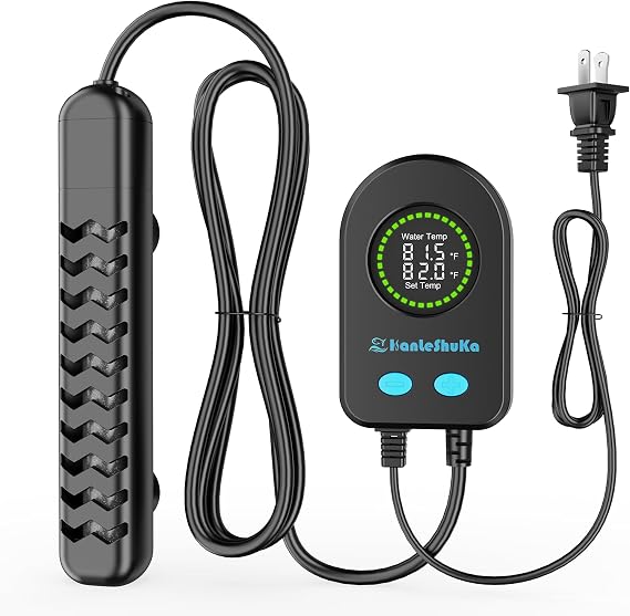 100W Submersible Fish Tank Heater for 10-20 Gallon with Auto Shut-Off When Leaving WaterAquarium Heater, Dry-Burn & Overheat Protection, Smart LED Display for Betta Freshwater Saltwater