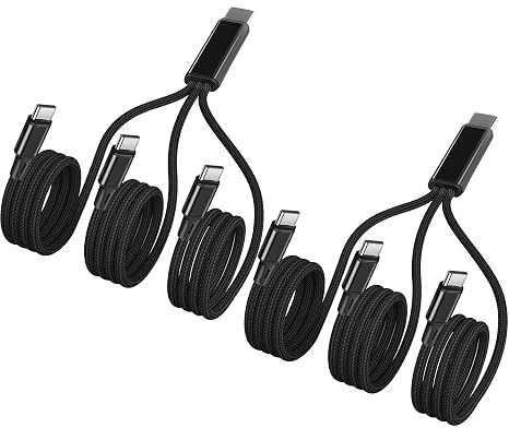 USB C to Multi 3 Type C Splitter Cable 4FT 2Pack, USB C to 3 USB-C