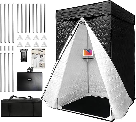 Portable Vocal Booth 33"X33"X79", Sound Isolation Home Recording Booth