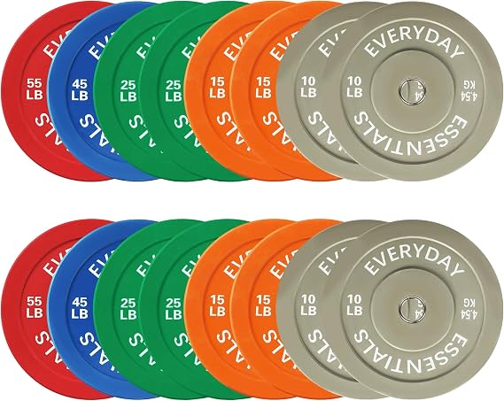 Fitvids 2-Inch Olympic Bumper Plates, Perfect Weight Plates for Weightlifting and Strength Training, Multiple Weights Available