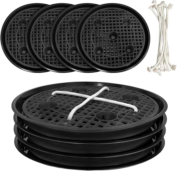 4 Pcs 14'' Self-Watering Pot Base, Auto-Irrigation System Plant Bottom | Saucer Stand for 5 Gallon Fabric Pot, Auto Watering Plant Water Tray Self Watering System for Indoor Greenhouse Grow Tent