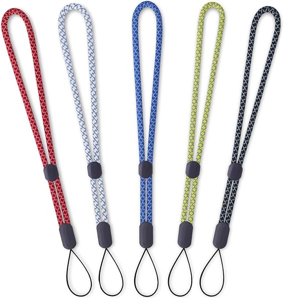 YOUOWO Adjustable Wrist Colored Lanyard Reflective Hand Srap Lanyards 5Pack