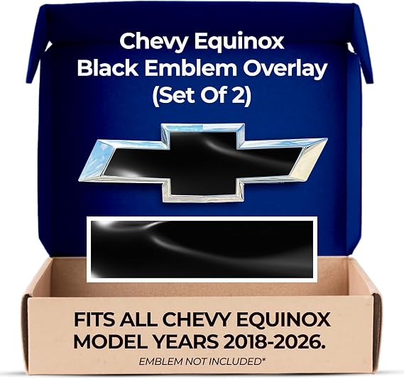 Chevy Equinox Blackout Grille Gate Bowtie Emblem Overlay Decals 2018-2026 Set of 2