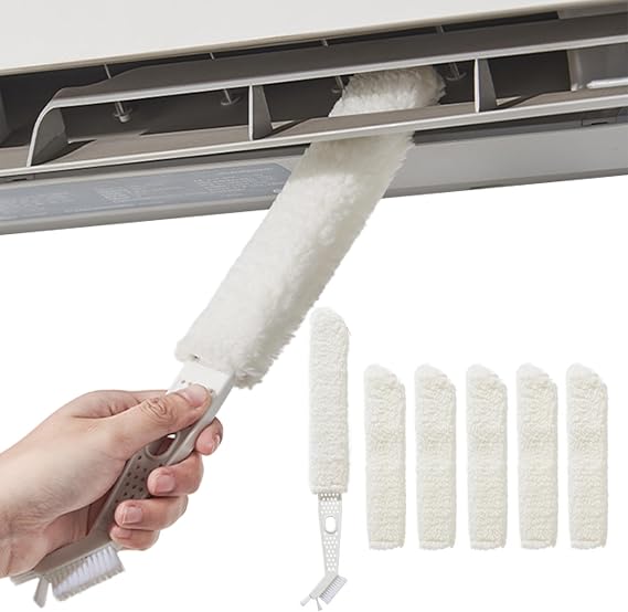 Mini Split Cleaning Kit, 6Pcs/Set Wall Mount Air Conditioner Cleaning Kit Ac Coil Cleaner Brush with 5 Replaceable Brush Clothes for Refrigerator Air Conditioner Furniture.