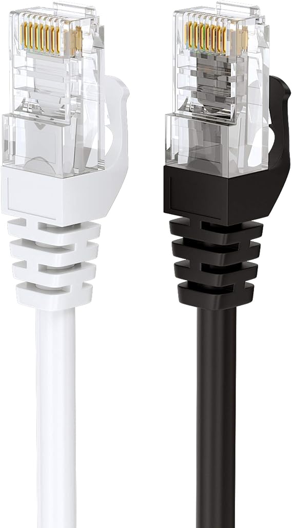 BlueRigger CAT6 Ethernet Cable 15FT - 2 Pack (1Gbps, 550MHz, RJ45) CAT 6 Gigabit Internet Network LAN Patch Cord - Compatible with Game Consoles, Smart TV, Router