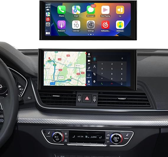 12.3" Wireless CarPlay Android Auto Screen for Audi Q5 Radio MIB2 (2018-2021) Linux System Stereo Upgrade, GPS Navigation, Apple Music, Netflix YouTube, Support Backup Camera, Plug and Play