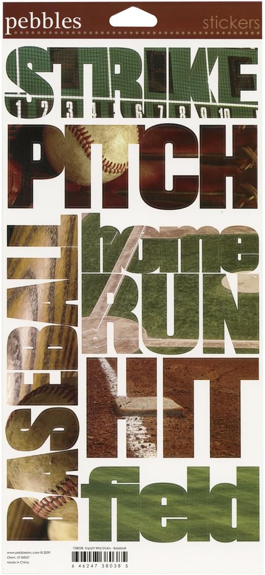 Pebbles Snapshot Sticker 6"X12"-Baseball