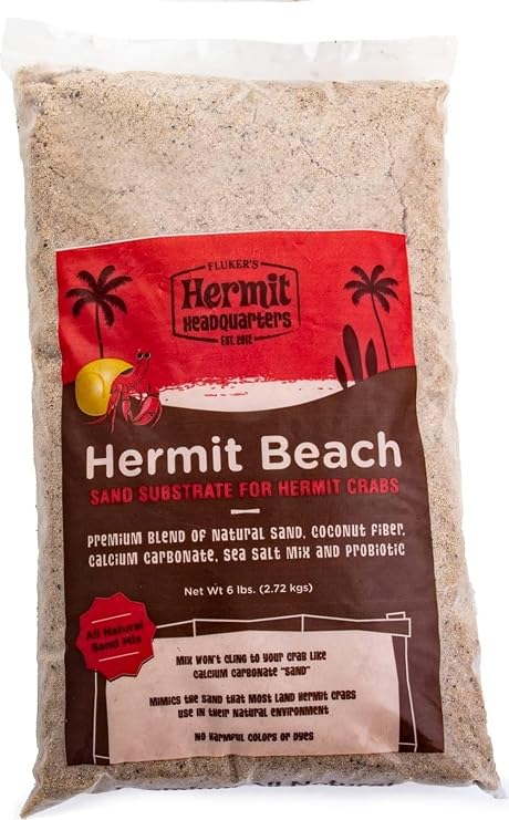 Fluker's All Natural Premium Hermit Crab Sand Substrate, Sand Mixture with Coconut Fiber, For Hermit Crab Tanks, 6 lbs.