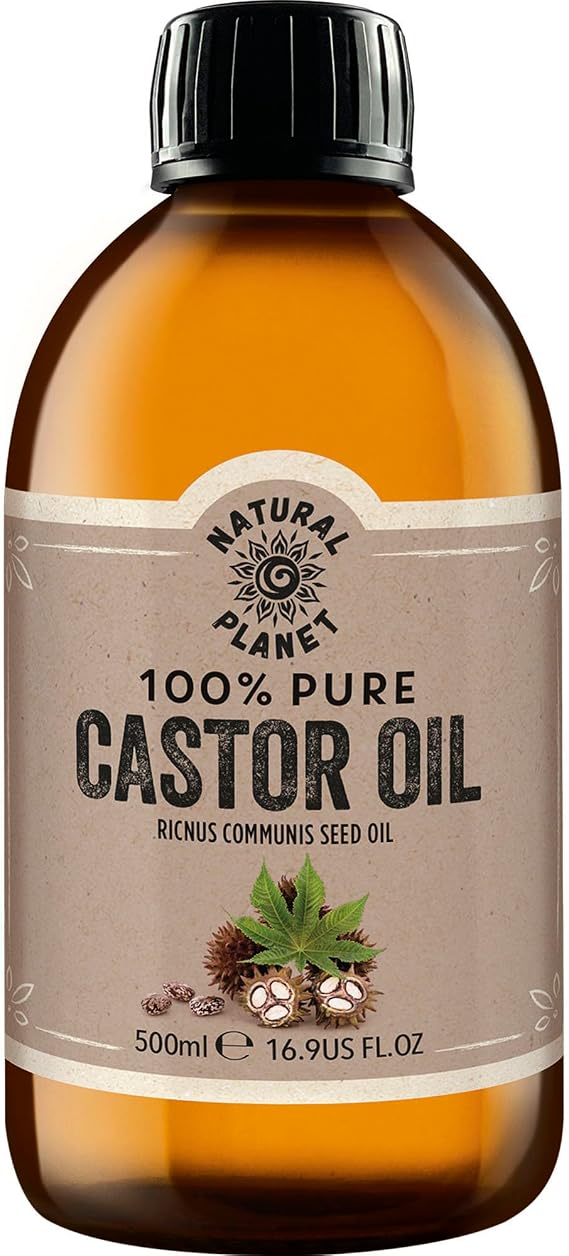 Original Castor OIl 500ml Cold Pressed Premium Quality 100% Pure Hexane-Free, Non GMO, Versatile Usage Eyelashes, Eyebrows and Hair growth