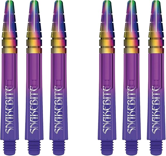 RED DRAGON Peter Wright Snakebite Nitrotech Purple Ionic Dart Stems - 2 Sets per Pack (6 Stems in Total)