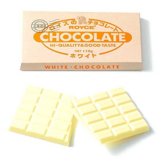 ROYCE' Chocolate Bar "White" - Chocolate Bar | Ideal for Dessert Pairing for Enhanced Taste Experience | Snack for Gifting & Indulging | Japanese Chocolate Bar from Hokkaido (8 Blocks of Chocolate)