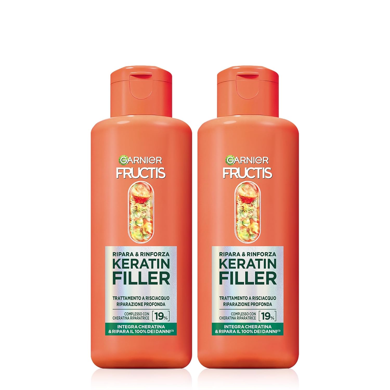 Garnier Fructis Hair Repair and Strengthening Treatment Damaged Hair Deep Repair Stronger Hair with Marula Oil and Keratin Repair Keratin Repair Keratin Filler 2 Pack