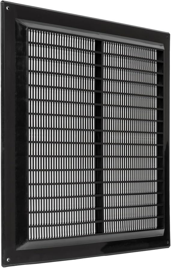 Repa Market 10 x 10 Inch (Outer Size) Black Plastic Return Air Vent Cover for Wall, Ceiling or Door/Square Return Air Grille/HVAC Vent Cover/AC Exhaust & Intake Soffit ceiling register