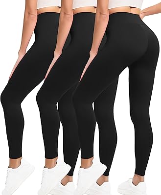 VALANDY Creamlush 3 Pack Leggings for Women-High Waisted Buttery Soft Stretch Yoga Lounge Pants