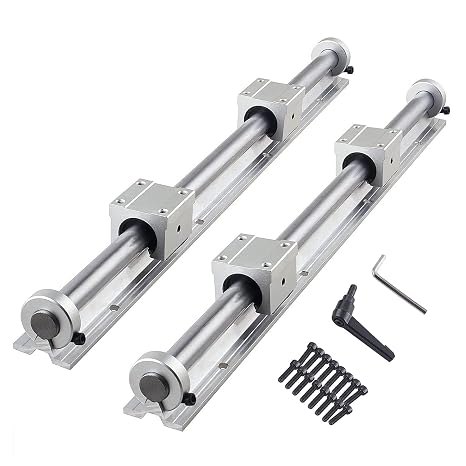 Linear Rail Kit 2PCS SBR16-1800mm Linear Slide Guide Rails + 4PCS SBR16UU Carriage Bearing Blocks Linear Rail Support and 4PCS Stop Collars 16mm Shaft Limit Fixing Rings for DIY CNC