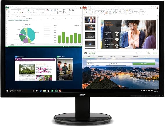 acer K202HQL Abi 19.5" HD (1366 x 768) NTSC 72% Color Gamut Tilt VESA Compatible Monitor for Work or Home | 1 x HDMI & VGA Port, Black