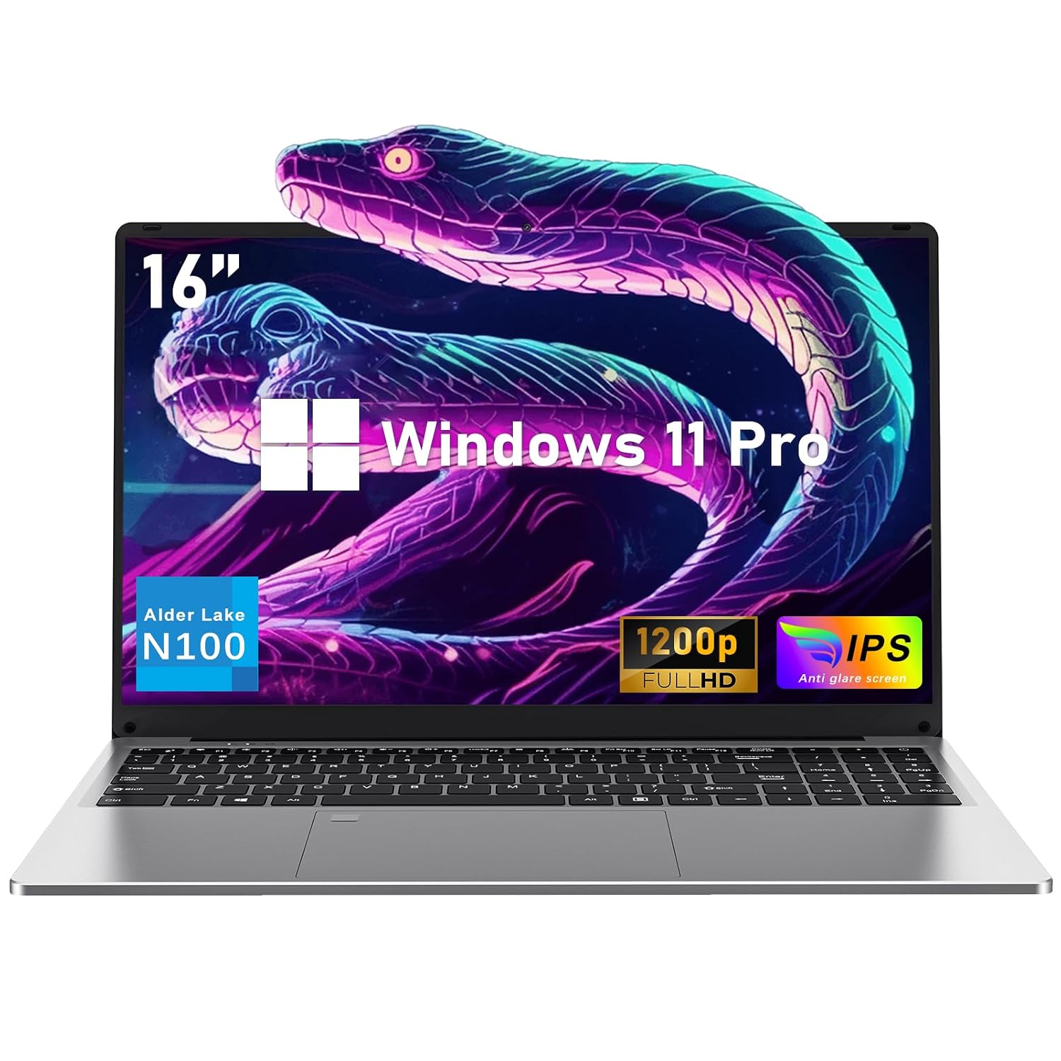 NIAKUN 16 inch Laptop, Notebook RAM 16GBSSD 1TB, Processor N100 Notebook up to 3.4Ghz Full HD 1920x1200P, Laptop Computer Keyboard with Backlight, USB 3.0, 6000mAh, HDMI