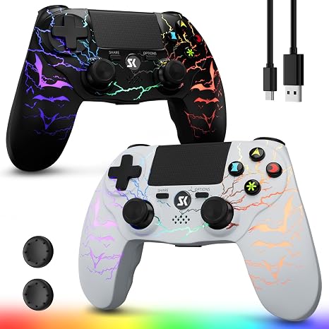 CHENGDAO 2er-Pack Controller für PS4/Pro/Slim6-Achsen/Doppelte Vibration