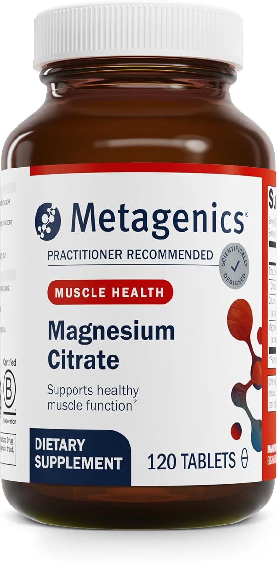 Metagenics Magnesium Citrate, Chelated Minerals, 120 Count
