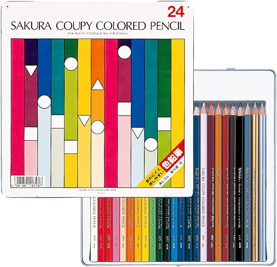 Sakura Crayons Coupy Colored Pencils, 24 Colors, PFY24