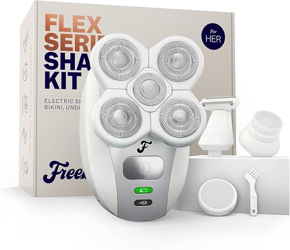 Freebird FlexSeries Electric Razor for Women - Silk Smooth Legs, Body Hair, Pubic Shaver - for Private Area, Sensitive Skin, Bikini Trimmer