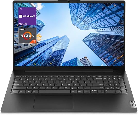 Lenovo V-Series V15 Business Laptop, 15.6" FHD Display, AMD Ryzen 7 Processor, 40GB RAM, 2TB SSD, Numeric Keypad, HDMI, RJ45, Webcam, Wi-Fi, Windows 11 Pro, Black