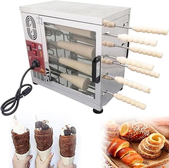 Commercial Electric Ice Cream Cone Chimney Cake Roll Maker Oven Machine Include Two Styles Chimney Cake Roll Oven Maker