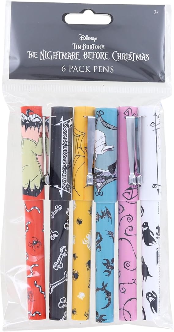 Innovative Designs Nightmare Before Christmas 6 Pack Pens with Sticky Note Tabs