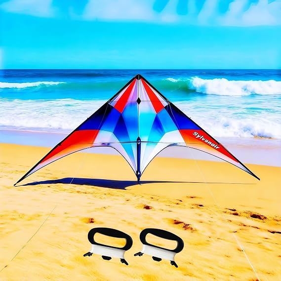 57-Inch Double-Line Sport Stunt Kite with Handle, Ready to Fly & Easy to Control, Ideal for Outdoor Fun at Beach & Park