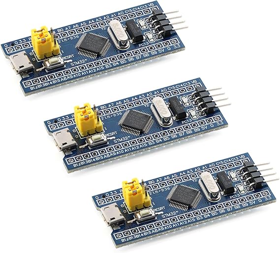 3Pcs STM32F103C6T6 Development Board Micro USB Non-Welding ARM 32-bit MCU Core Smallest System Board Microcontroller Learning Module