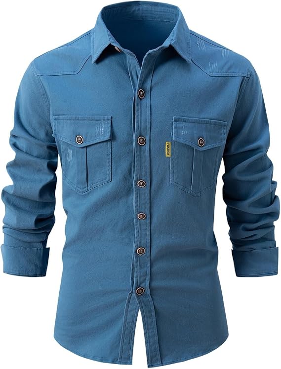 Mens Shirts Long Sleeve Button Down Shirts Fashion Casual Jacket Comfortable Breathable Shirt Business Work Shirt