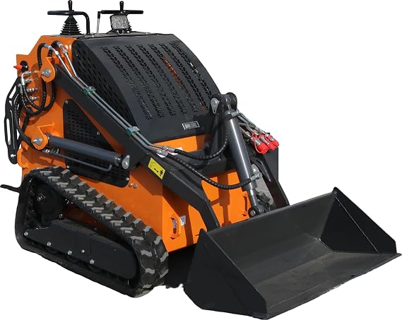 23hp Mini Skid Steer Loader Track Stand-on, with 46" Bucket 22-25hp RATO Engine, Hydraulic drive, Air Cooler for Farm Gardin Construction Digging, Bull-dozing, Drilling, Augering, US Stock
