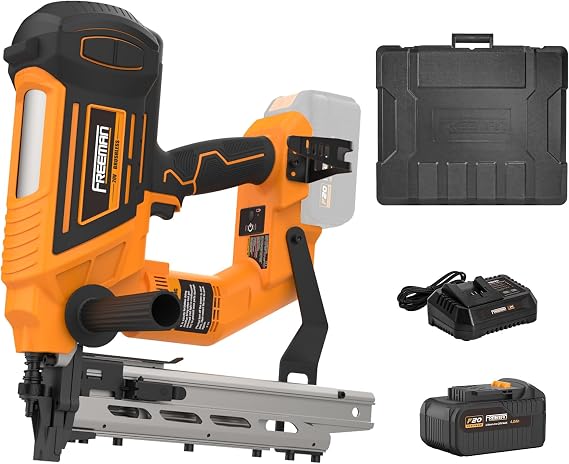 Freeman 20V Cordless 9-Gauge Fencing Stapler/Staple Gun Kit, Includes Battery, Charger, T-Handle & Case | Tool-Free Depth Adjust, Reload Indicator, Wire Alignment Notch | PE20VFS9