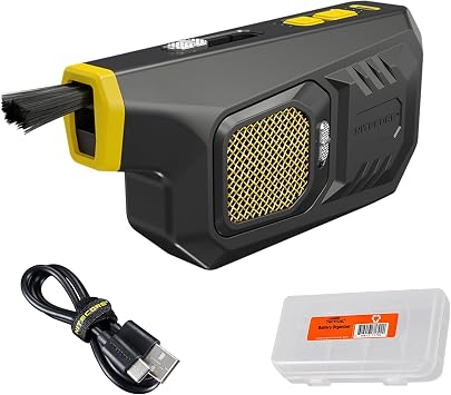 Nitecore BB21 Portable Air Blower for Cameras, Computers and Electronics, Fast Charging USB Rechargeable, 30,000 RPM Electric Compressed Air Duster with Organizer