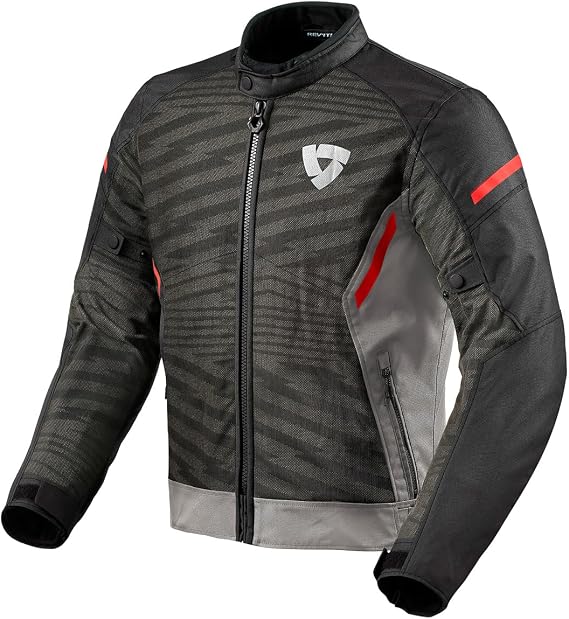 REV'IT! Men's Torque 2 H2O Urban Sport Motorcycle Jacket (Grey/Red - Large)
