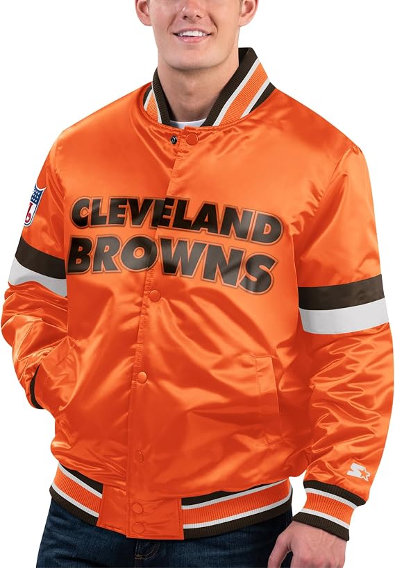Starter Men's NFL Gridiron Classics Home Game Satin Full-Snap Varsity Jacket
