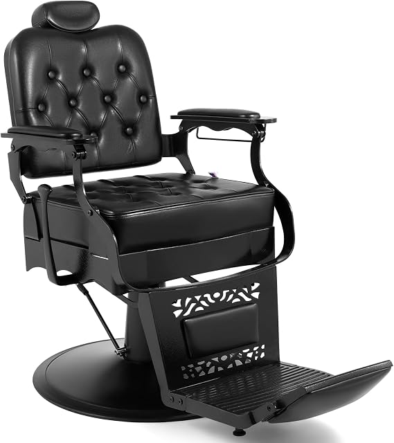 Artist hand Vintage Classic Barber Chair Heavy Duty Hydraulic Salon Chair | All Purpose Shampoo Spa Beauty, Barber Chairs Professional, Vintage Barber Chair Style, Reclining Chair