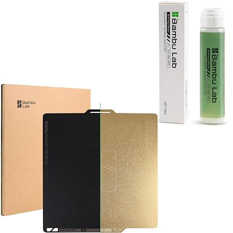 Bamboo Original Dual-Sided Textured/Smooth PEI Build Plate 257x257mm for Bambu Lab X1C/X1/X1E/ P1P/P1S/A1 3D Printer+3D Printer Adhesive Glue 60ML for