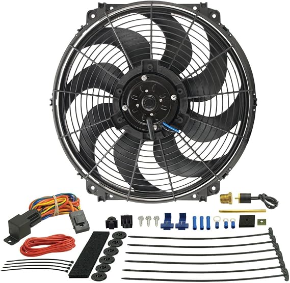 Derale 16016 16" Tornado Electric Fan, Black