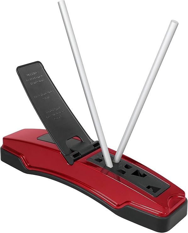 Lansky Master's Edge Kitchen Knife Sharpener | Straight and serrated blades, 3 preset angles, 600- and 1000-grit ceramic rods, Non-slip base