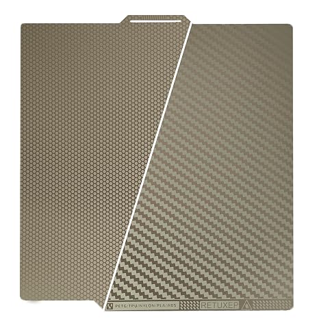 Honeycomb+Carbon Fiber Pattern Etched Bambu Build Plate for Bambu Labs X1C/X1/X1E/P1P/P1S/A1 3D Pritner, Double Sided 0.5mm Flexible Sheet Spring Steel Plate for Bambu Lab 3D Printer 257x257mm